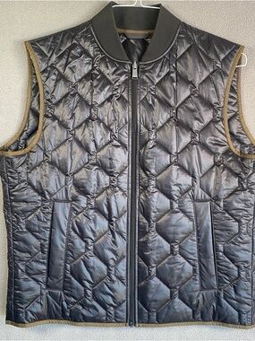 Hugo Boss Vest Mens EU 52 Black Quilted PrimaLoft Insulated Full Zip Puffer